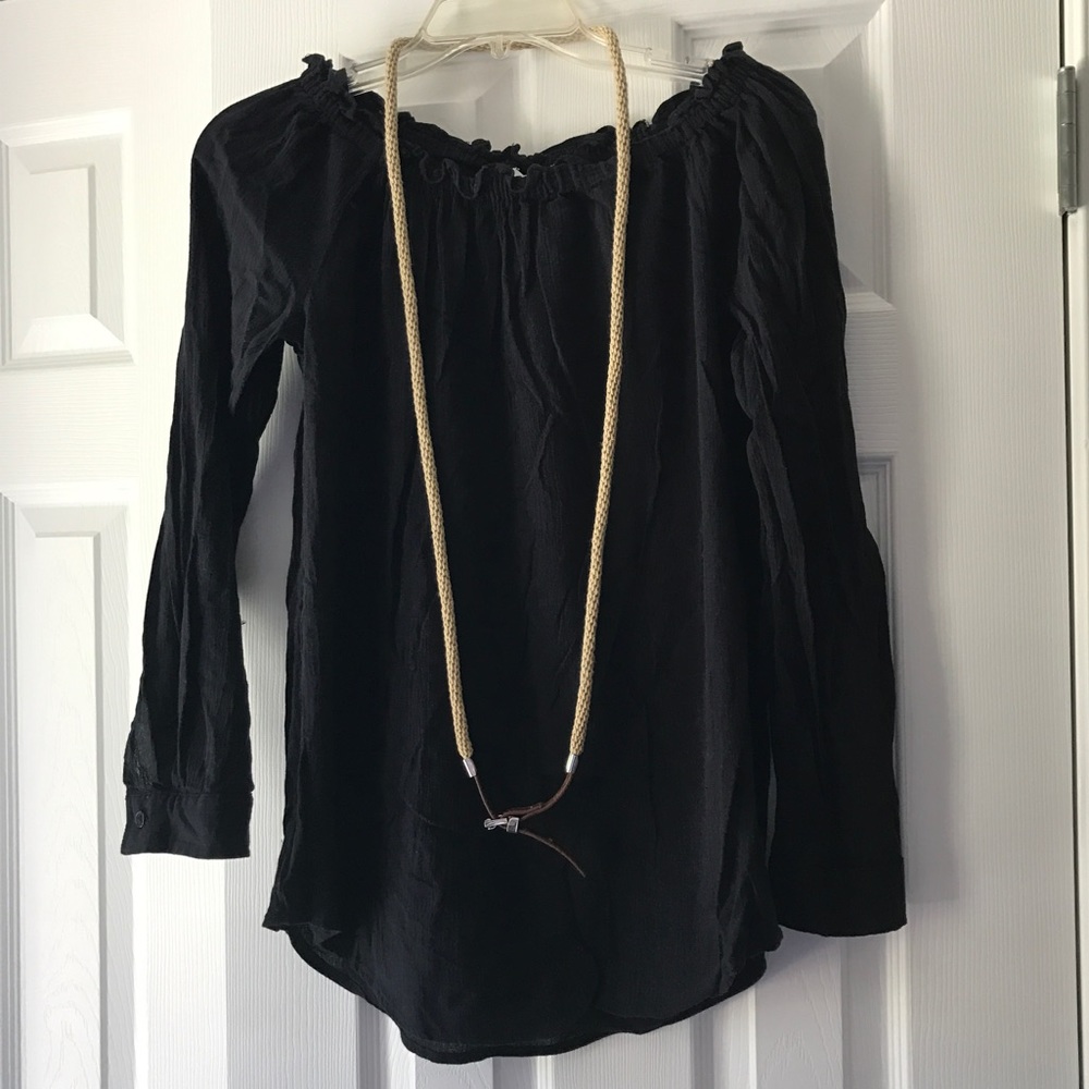 Navy Linen Michael Michael Kors Shirt w/ Rope Belt